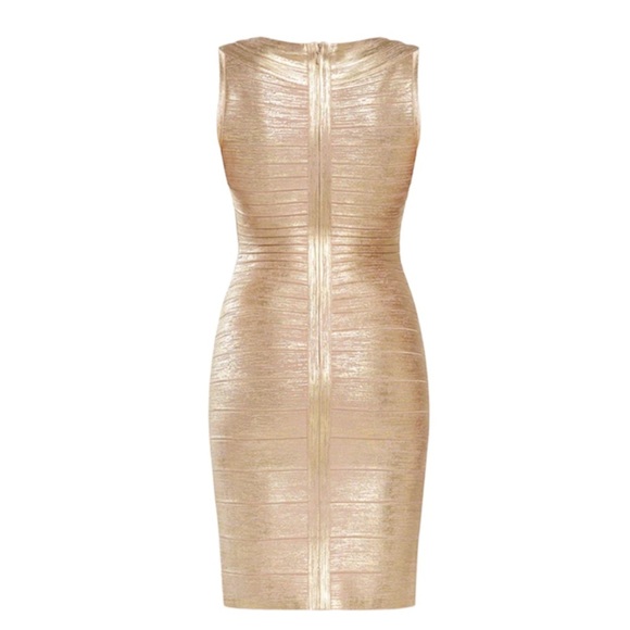 Herve Leger Gold Dress - Picture 4 of 13